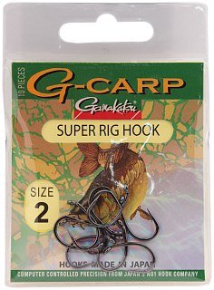 Крючок Gamakatsu G-Carp Super Rig Hook №2 уп.10шт - фото 1