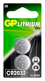 Батарейка GP литиевая CR2032-2CRU2 - фото 1