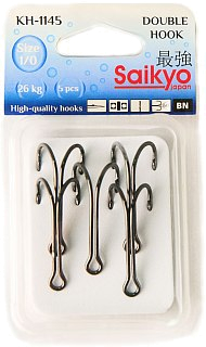 Крючки Saikyo двойн.KH-1145 №1/0 BN 5шт - фото 1