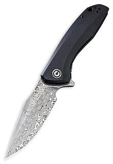 Нож Civivi Baklash Flipper Knife G10 Handle (3.5" Damascus Blade) black  - фото 3