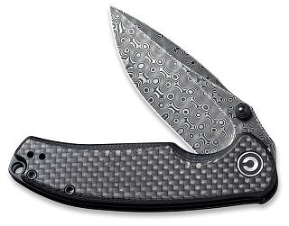 Нож Civivi Pintail Flipper And Thumb Stud Knife Carbon Fiber Overlay On G10 Hand - фото 3