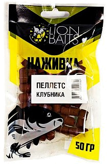 Пеллетс насадочный Lion baits Наживка с резинкой клубника 8 мм 50гр