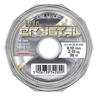Леска Dragon Nano Crystal прозрачная 30м 0.12мм 2.10кг