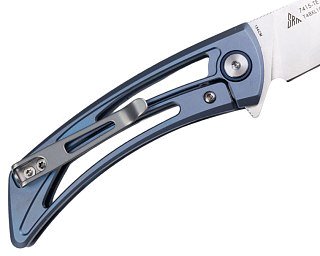 Нож SRM 7415-TE сталь 154CM рукоять TC4 Titanium (blue) - фото 3