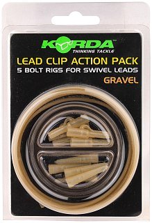 Клипса Korda Lead clip action pack gravel на трубке