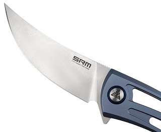 Нож SRM 7415-TE сталь 154CM рукоять TC4 Titanium (blue) - фото 5