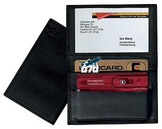Чехол Victorinox Swiss card кожаный черный - фото 3