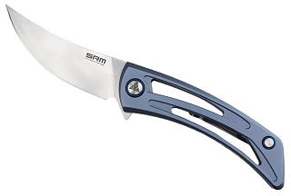 Нож SRM 7415-TE сталь 154CM рукоять TC4 Titanium (blue) - фото 4
