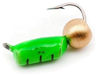 Мормышка Wormix Столбик латунный шарик зеленый №1,5 0,4гр