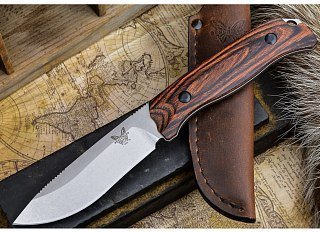 Нож Benchmade Hunt Saddle Mountain Skinner фикс клинок дерево - фото 3