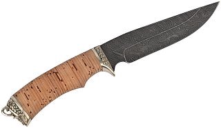 Нож ИП Семин Легионер дамасская сталь литье береста - фото 3