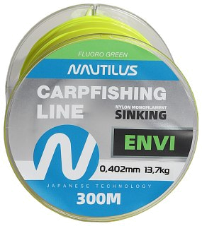 Леска Nautilus Envi Fluoro green 300м 0,402мм 13,7кг  - фото 1