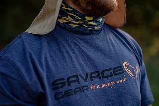 Футболка Savage Gear Signature logo blue melange - фото 5