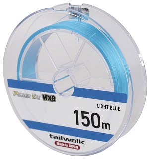 Шнур Tailwalk PowerEye Wx8 150м PE 1,0 9,1кг Light Blue - фото 2