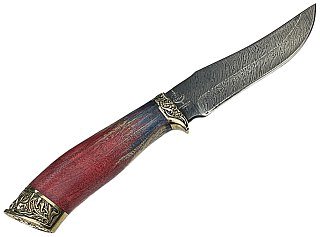 Нож Ладья Клык- 2 дамаск худ. литье акрил - фото 4