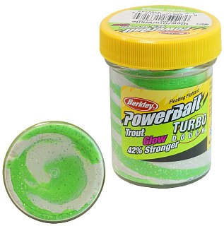 Паста Berkley Powerbait select glitter Turbo Glow 50гр Green/White Glow