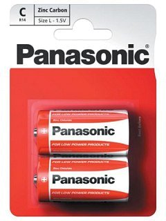 Батарейка Panasonic Zinc Carbon R14 C 1.5B уп.2шт - фото 1