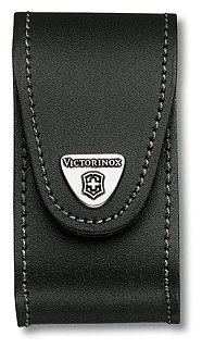 Чехол Victorinox кожаный черный с застежкой Velkro - фото 1
