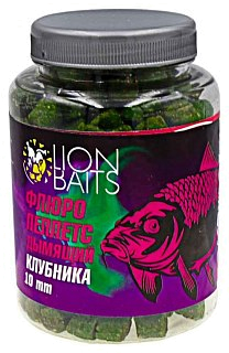 Пеллетс флюро Lion Baits дымящий клубника 10мм - 300гр