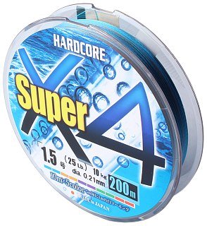 Шнур Yo-Zuri Duel Hardcore super X4 PE 1.5 200м 0,21мм 10кг 5 color