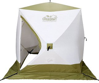 Палатка Следопыт Premium зимняя куб 3-х местная 3 слоя 1,8х1,8м цв. белый олива