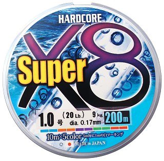 Шнур Yo-Zuri Duel Hardcore super X8 PE 1.0 200м 0,17мм 9кг 5 color - фото 2