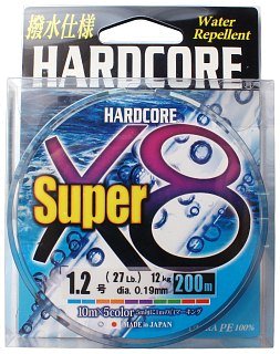 Шнур Yo-Zuri Duel Hardcore super X8 PE 1.2 200м 0,19мм 12кг 5 color - фото 5