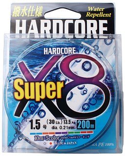 Шнур Yo-Zuri Duel Hardcore super X8 PE 1.5 200м 0,21мм 13,5кг 5 color - фото 5