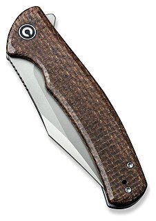 Нож Civivi Sinisys Flipper Knife Micarta With Steel Lock Side Handle (3.7" 14C28 - фото 5