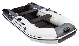Лодка Мастер лодок Таймень NX 2850 слань-книжка киль светло-серый/графит - фото 2