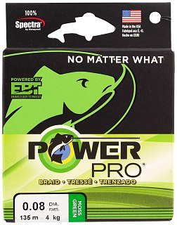 Шнур Power Pro 135м 0,08мм moss green