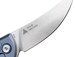 Нож SRM 7415-TE сталь 154CM рукоять TC4 Titanium (blue) - фото 2