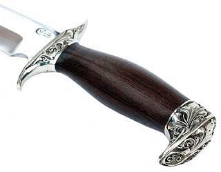 Нож ИП Семин Шайтан кованая сталь литье ценные породы дерева - фото 5