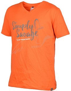 Футболка Savage Gear Simply savage v-neck tee orange 