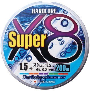 Шнур Yo-Zuri Duel Hardcore super X8 PE 1.5 200м 0,21мм 13,5кг 5 color - фото 2