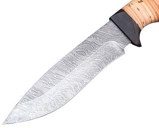 Нож ИП Семин Близнец дамасская сталь береста граб - фото 2