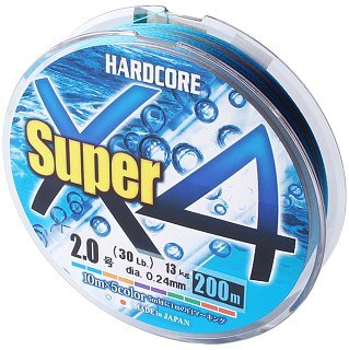 Шнур Yo-Zuri Duel Hardcore super X4 PE 2.0 200м 0,24мм 13кг 5 color