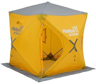 Палатка Helios Extreme куб 1.5х1.5 зимняя желтый/серый - фото 3
