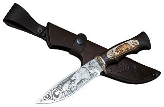 Нож ИП Семин Близнец кованая сталь 95х18 венге литье кость гравировка