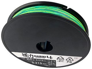 Шнур Shimano Kairiki 4 PE 150м 0,215мм multicolor 16,7кг - фото 3