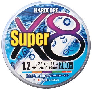 Шнур Yo-Zuri Duel Hardcore super X8 PE 1.2 200м 0,19мм 12кг 5 color - фото 2