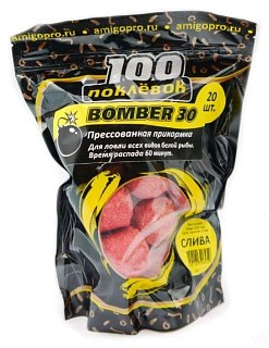 Прикормка 100 Поклевок Bomber-30 слива