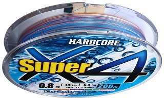 Шнур Yo-Zuri Duel Hardcore super X4 PE 0.8 200м 0,15мм 6,4кг 5 color - фото 3