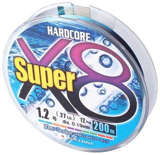 Шнур Yo-Zuri Duel Hardcore super X8 PE 1.2 200м 0,19мм 12кг 5 color - фото 1