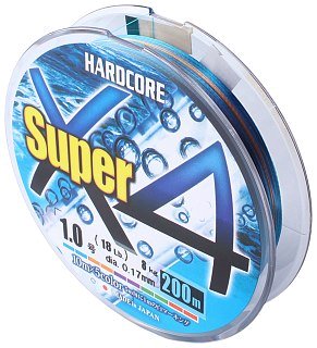 Шнур Yo-Zuri Duel Hardcore super X4 PE 1.0 200м 0,17мм 8кг 5 color