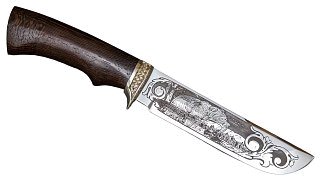 Нож ИП Семин Варяг кованная сталь 95х18 венги литье гравировка - фото 4