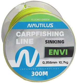 Леска Nautilus Envi Fluoro green 300м 0,356мм 10,7кг  - фото 1