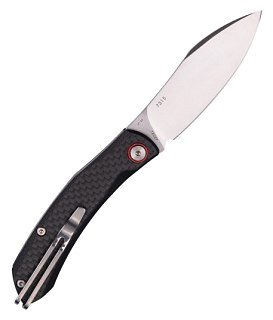Нож Sanrenmu 7315 складной сталь 12C27 Brush black carbon fiber overlay G10 base - фото 1