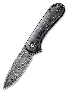 Нож Civivi Elementum Flipper Knife Carbon Fiber Handle (2.96" Damascus) silvery - фото 3