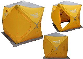 Палатка Helios Extreme куб 1.5х1.5 зимняя желтый/серый - фото 4